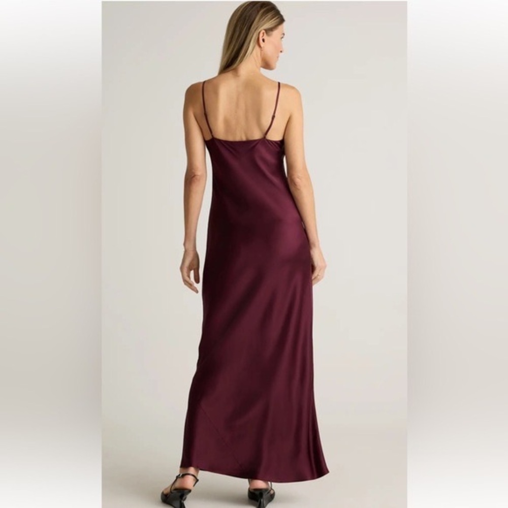 NWT Quince 100% Washable Silk Cowl Neck Maxi Slip Dress Sz Large